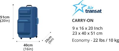 air transat oversize luggage charges.